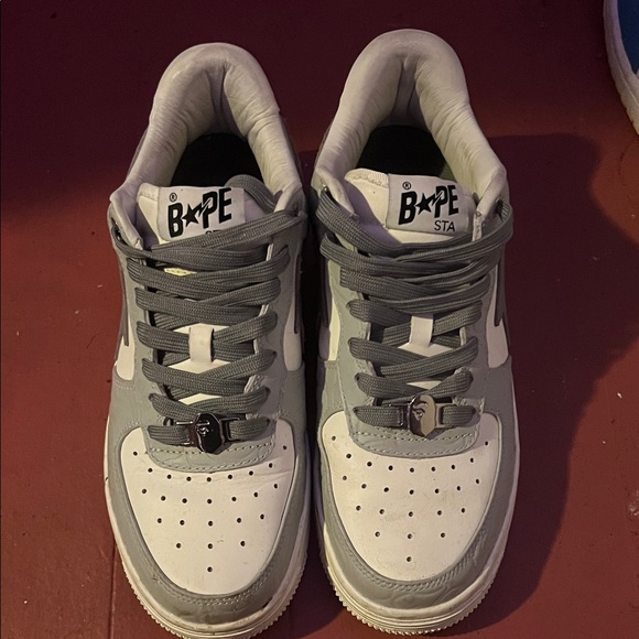 Bape Sta Sneakers in Gray and White